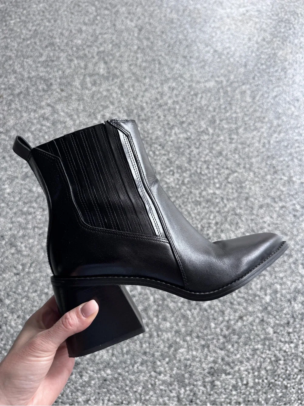 Vince Camuto Sojetta
Booties - Black Leather Block Heel Ankle Boot - Picture 2 of 4